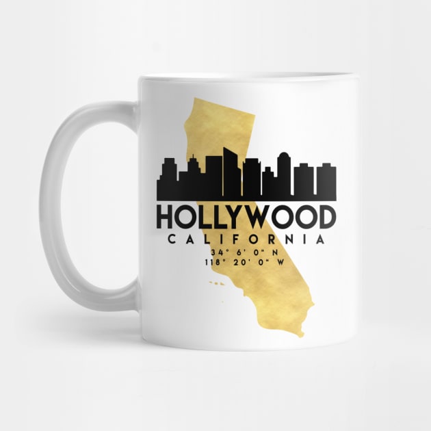 Hollywood California Skyline Map Art by deificusArt